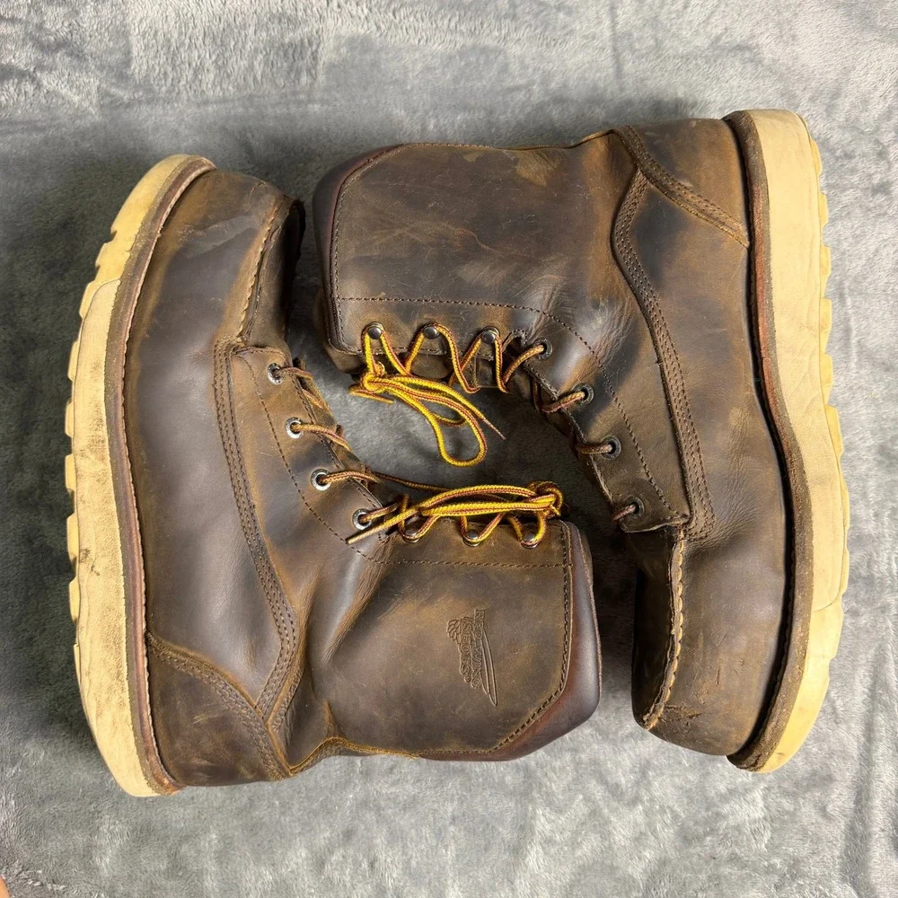 Red Wing Traction Tred Lite Mens 10 D 2442 Brown Waterproof Moc Toe Work Boots